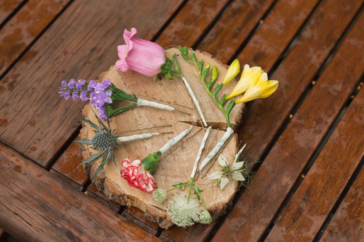 Szpilki we włosy jednokwiatowe